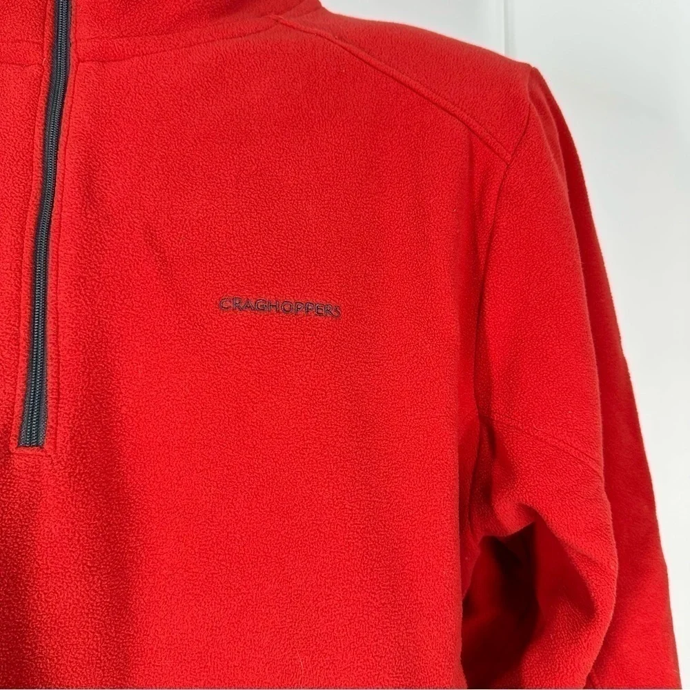 CRAGHOPPERS Mens Red Half Zip Fleece Pullover Medium